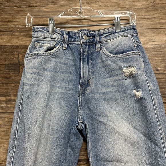 Flying Monkey Blue Boyfriend Jeans with Distressed Details - Picture 3 of 7